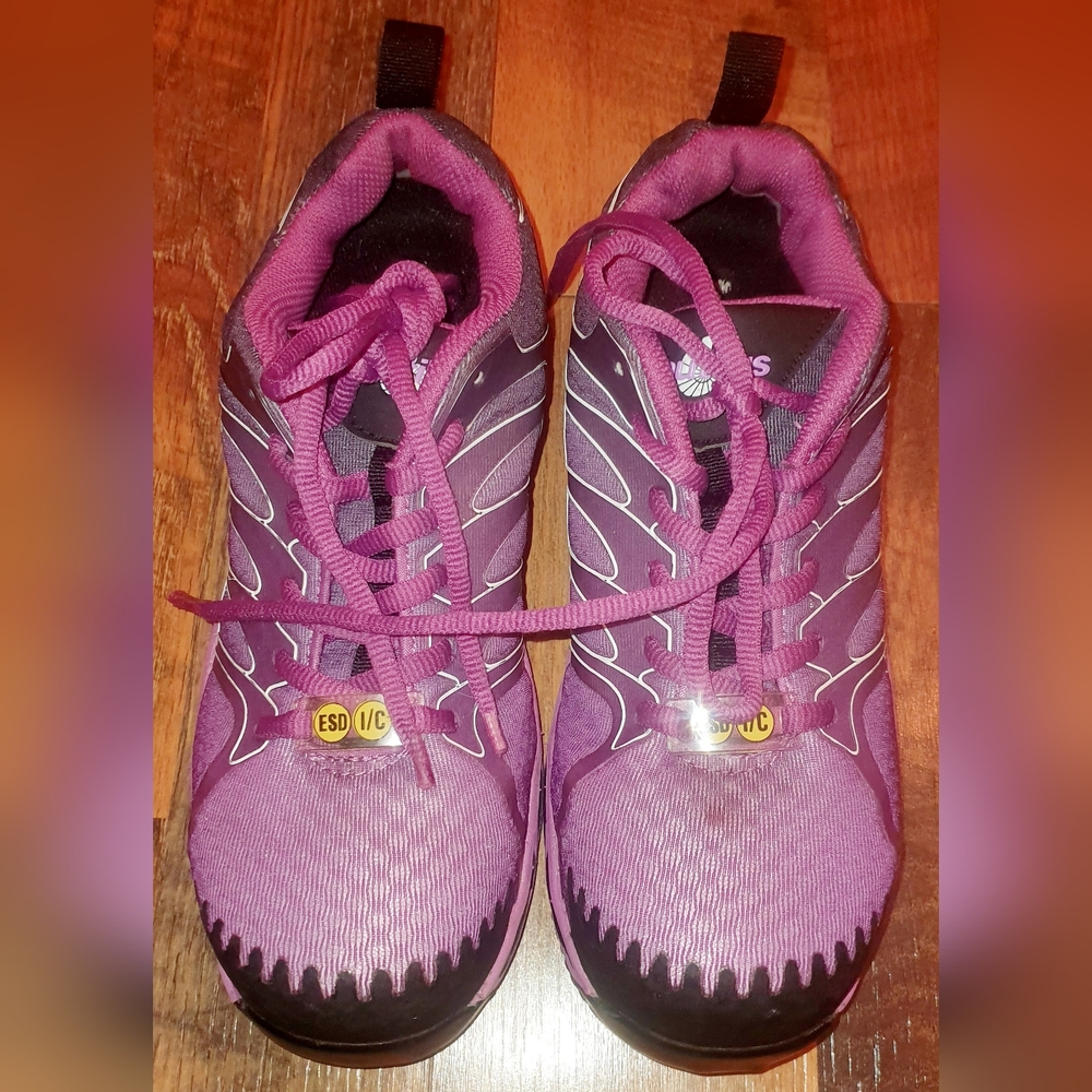Nautilus Women's Slip Resistant Athletic Work Shoes Composite Toe Purple 7.5 M